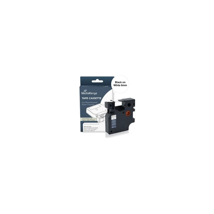 MediaRange Ταινία ετικετών (Schriftbandkassette) συμβατή με Dymo D1 43613 / S0720780 6mm x 7m Μαύρο σε Άσπρο (MRDY43613)