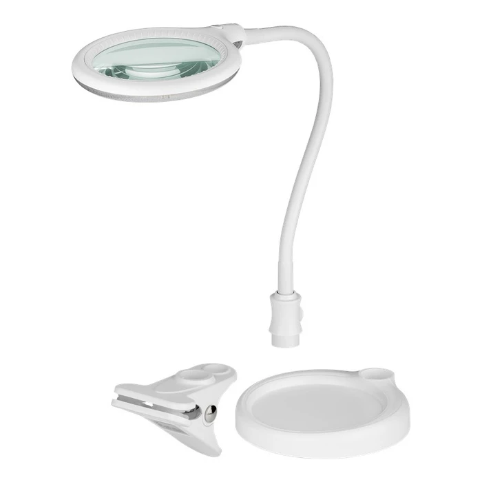 Goobay Μεγεθυντικός Φακός 60359 Με Κλιπ & Βάση, Led, 3 Διόπτρες, Λευκός