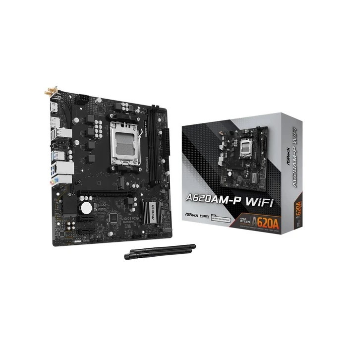 ASRock A620AM-P Wi‑Fi Πλακέτα Μητρικής Micro ATX AM5 DDR5 (90-MXBW30-A0UAYZ)