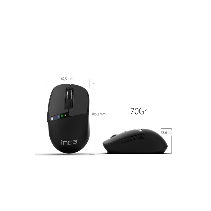 INCA IWM-512RS / IWM-512R Wireless Ergonomic Mouse (Right-handed) - Bluetooth 5.0 & 2.4GHz, 800/1200/1600 DPI