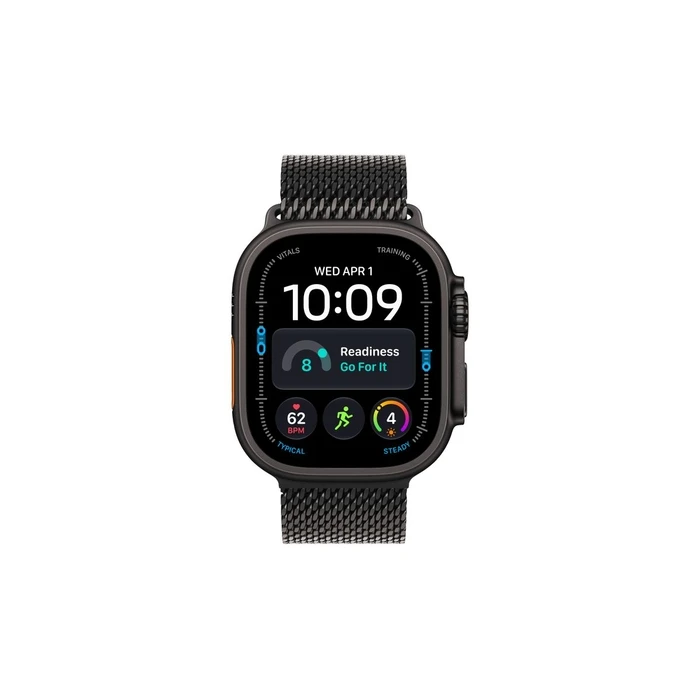 Apple Watch Ultra 4 49mm Titanium Μαύρο με Milanese Loop (Μικρό)