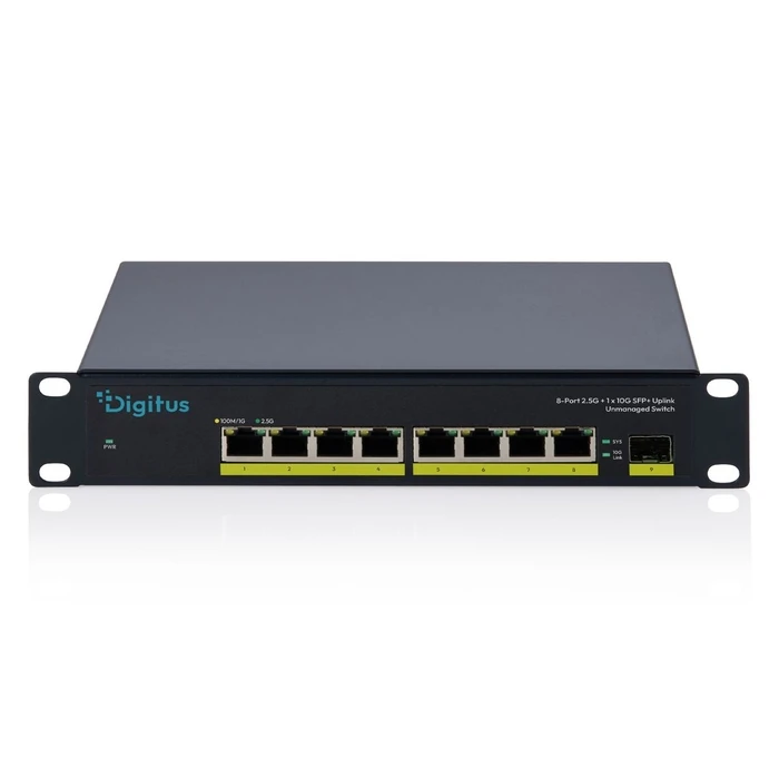 DIGITUS Switch 8-Port 10" 2.5G Unmanaged with 1x10G SFP+, Black (DN-80122)