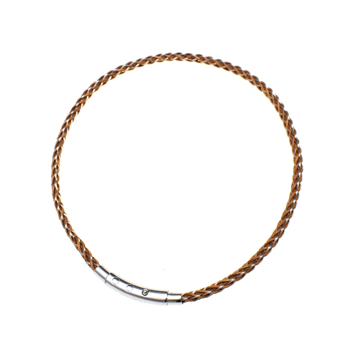 Κολιέ Viceroy 6059P01210 (45cm) από Ατσάλι, Textile Brown, Silver