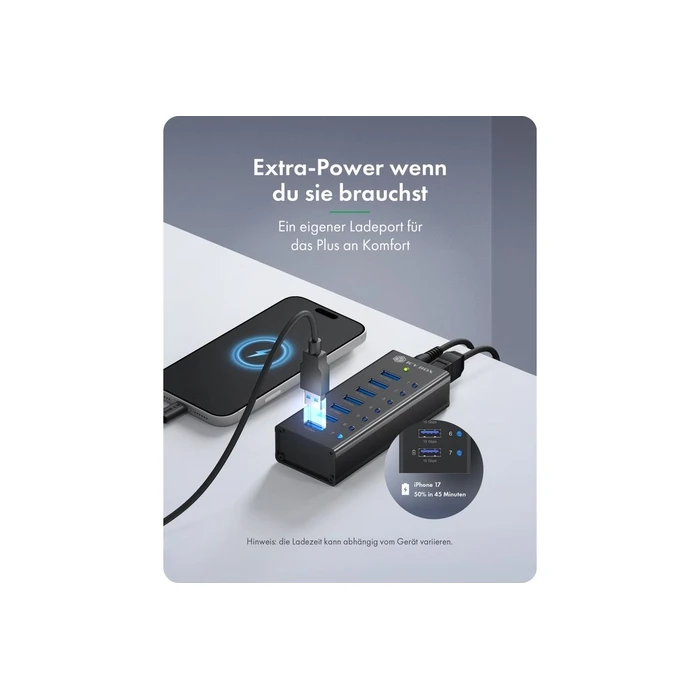 Icy Box Hub 10 θυρών USB 3.2 με σύνδεση USB-A IB-AC618A
