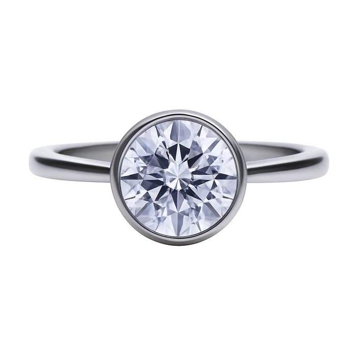 DIAMONFIRE Women Ring 8mm Sterling Silver Zirconia - Model 6118151582180