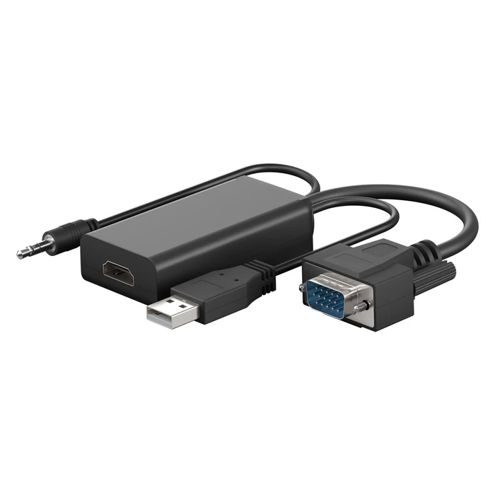 Αντάπτορας VGA Goobay σε HDMI 61259, 3.5mm Jack, 1080p/60Hz, μαύρος