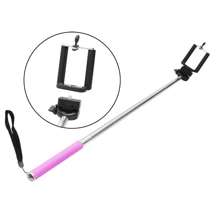 Selfie Stick Blow με Τηλεκοντρόλ Bluetooth Ροζ