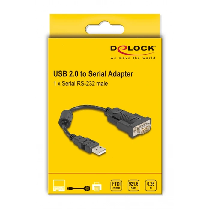 Αντάπτορας USB Delock σε RS-232 61549, 921.6Kbps, 0.25m, μαύρο