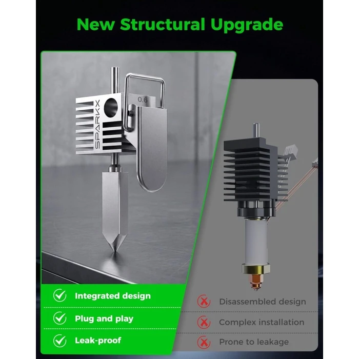 Creality SparkX i7 Hotend & Nozzle 0.2mm - Νικελοπλασμένος Χαλκός & Σκληρυμένο Ατσάλι (CREALITY)