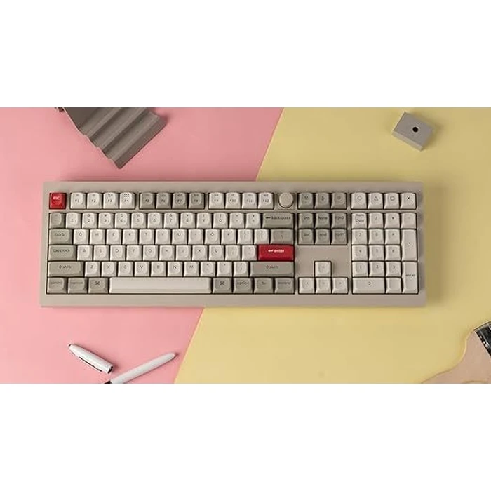 Keychron V6 Max Retro (V6M-R4) QMK/VIA BT/2,4/Wired Custom Mechanical Keyboard Banana Switch 100%