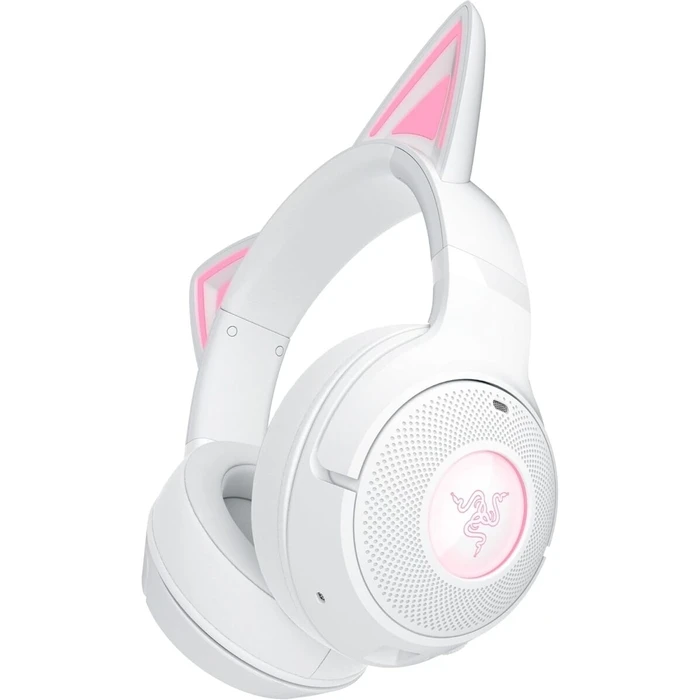 Gaming Headset Razer Kraken KITTY V2 BT - White - RGB - 7.1 - Kitty Ears - Bluetooth 5.2