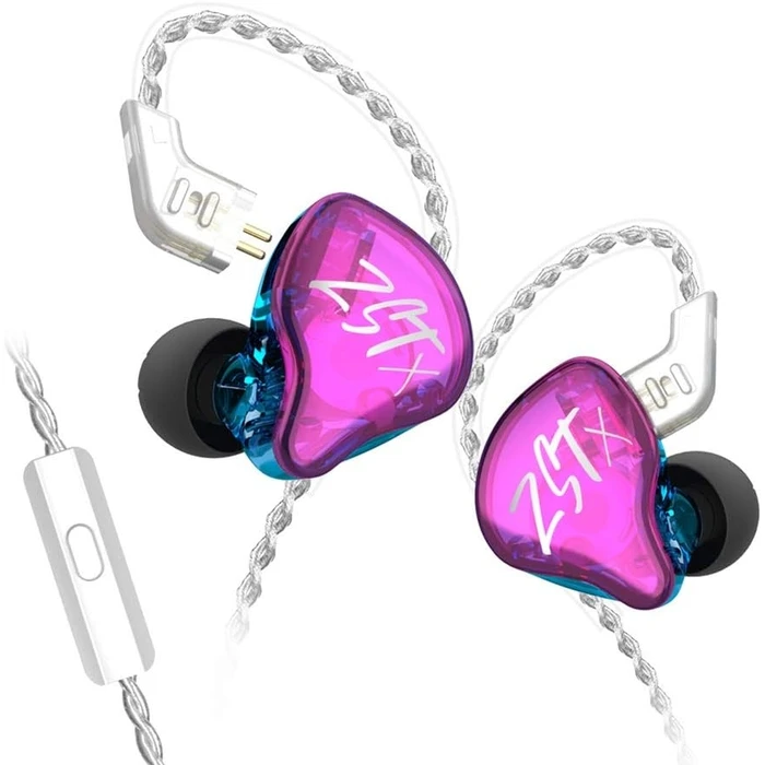KZ In Ear Monitor Earphones ZST X Purple With Mic