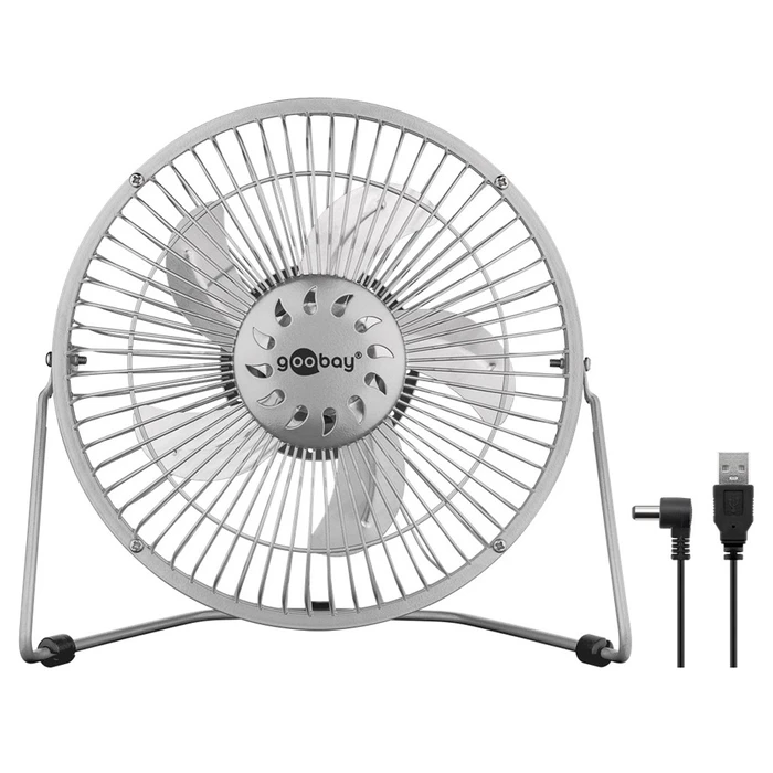 Ανεμιστήρας Επιτραπέζιος Goobay 62062, 8", USB, ασημί