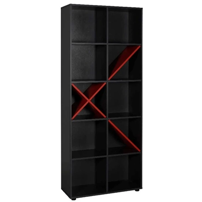 10-Shelf Storage Rack 75x30x188 cm Anthracite/Red (Velco, SKU 622-3675-35)