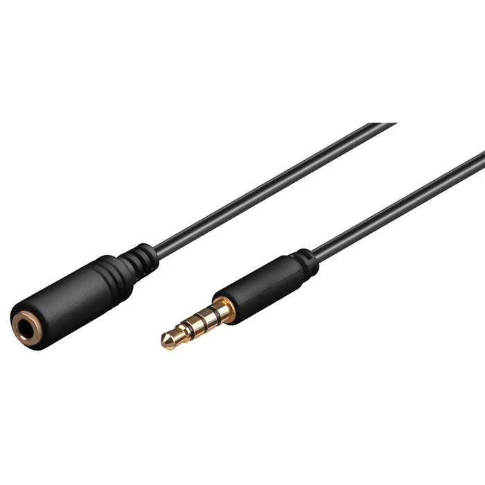 Καλώδιο Ήχου Goobay προέκταση 3.5mm 62481, 4 pin stereo, CU, 5m, μαύρο