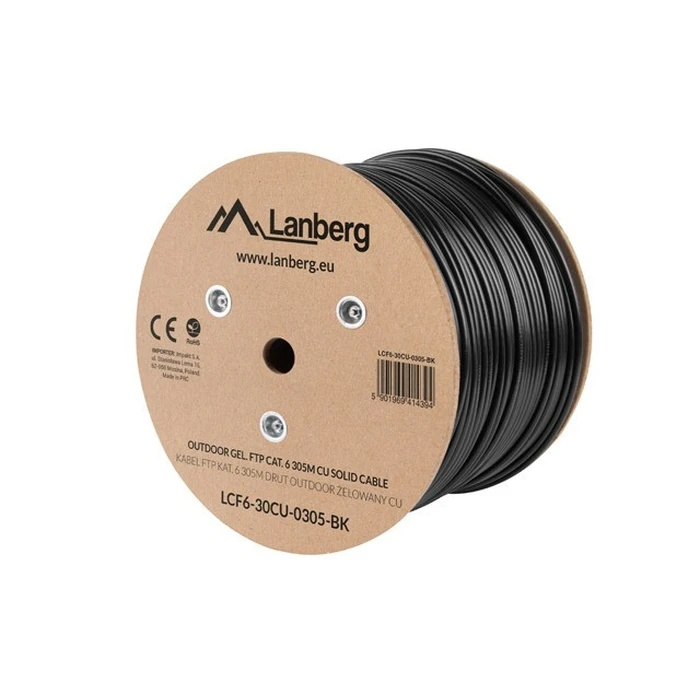 Καλώδιο Δικτύου Lanberg Lan Ftp Cat-6 305m Wire Outdoor Gel Cu , Black