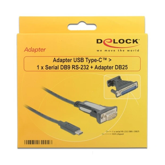 Καλώδιο USB Delock από Serial DB9 RS-232 ή DB25 σε Type-C
