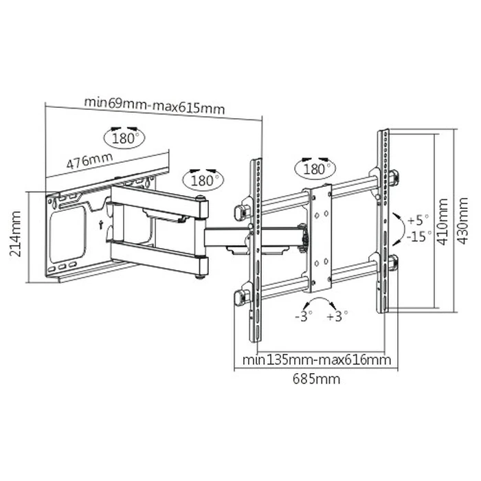 ATC-3770 Βάση TV 37"-86" Full-motion - ATC