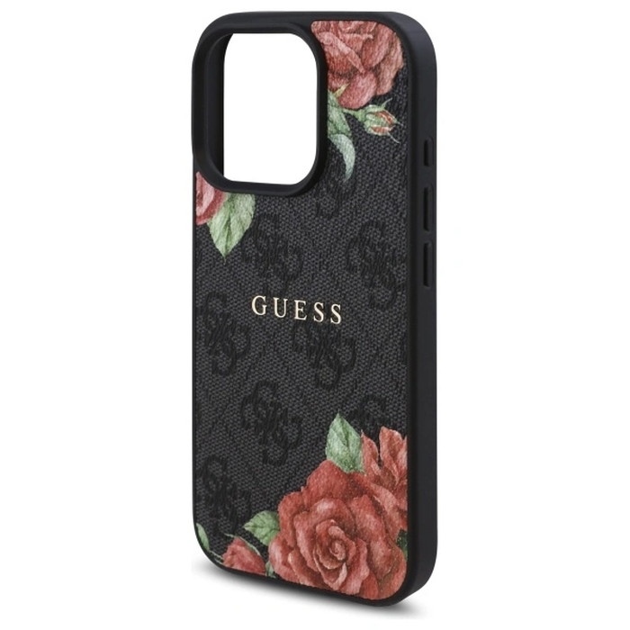 Guess GUHMP16LP4ROPEMCK Apple iPhone 16 Pro hardcase 4G Flowers Print MagSafe black