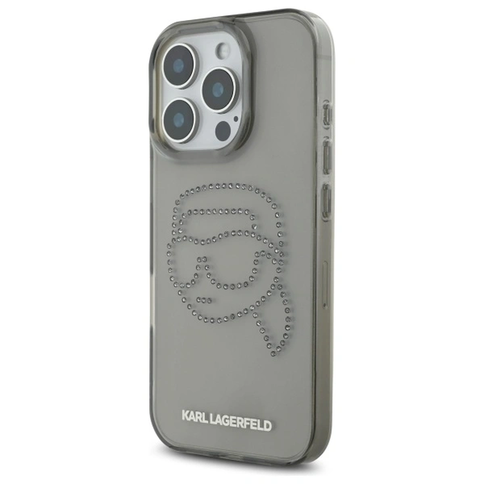 Karl Lagerfeld KLHCP16XHKHDCELK Apple iPhone 16 Pro Max hardcase IML Rhinestones Karl Head black
