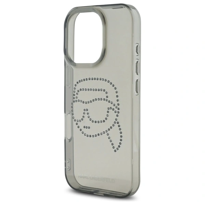 Karl Lagerfeld KLHCP16XHKHDCELK Apple iPhone 16 Pro Max hardcase IML Rhinestones Karl Head black
