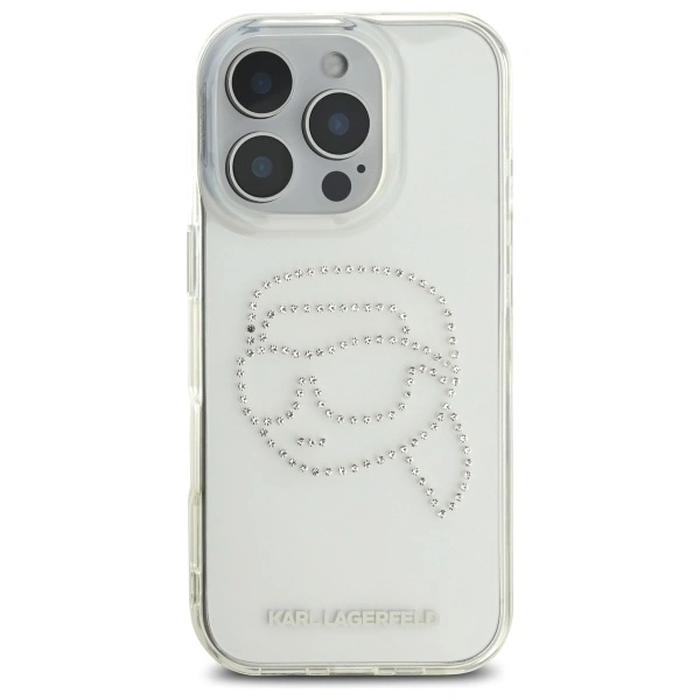 Karl Lagerfeld KLHCP16XHKHDCELT Apple iPhone 16 Pro Max hardcase IML Rhinestones Karl Head transparent