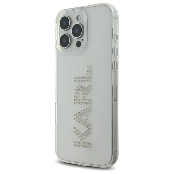 Karl Lagerfeld KLHCP16XHKLSTDCT Apple iPhone 16 Pro Max hardcase IML Rhinestones Logo transparent