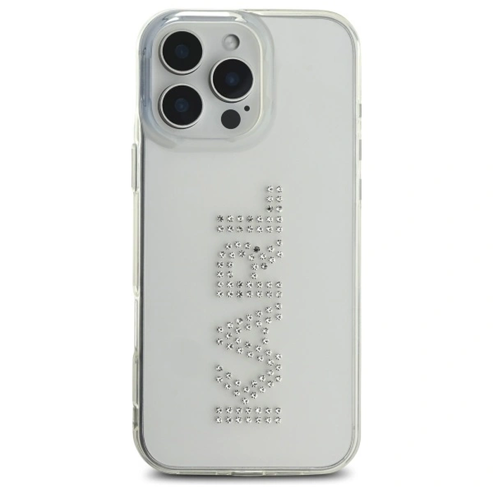 Karl Lagerfeld KLHCP16XHKLSTDCT Apple iPhone 16 Pro Max hardcase IML Rhinestones Logo transparent