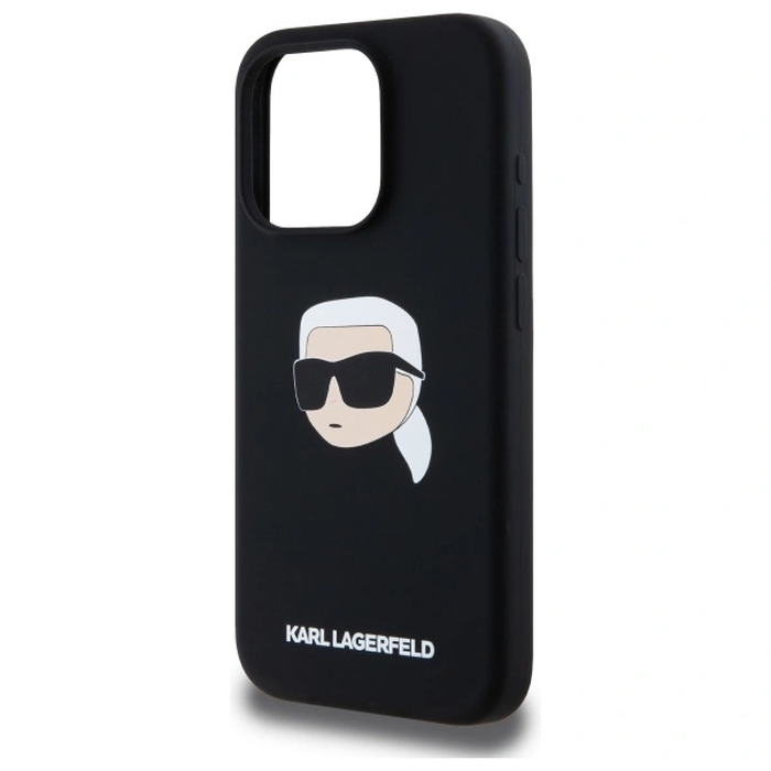 Karl Lagerfeld KLHMP15XSKHPPLK Apple iPhone 15 Pro Max hardcase Silicone Karl Head Print MagSafe black