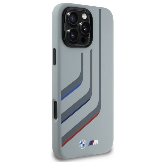 BMW BMHMP16X23SLIG Apple iPhone 16 Pro Max hardcase Silicone Turning Lines MagSafe grey