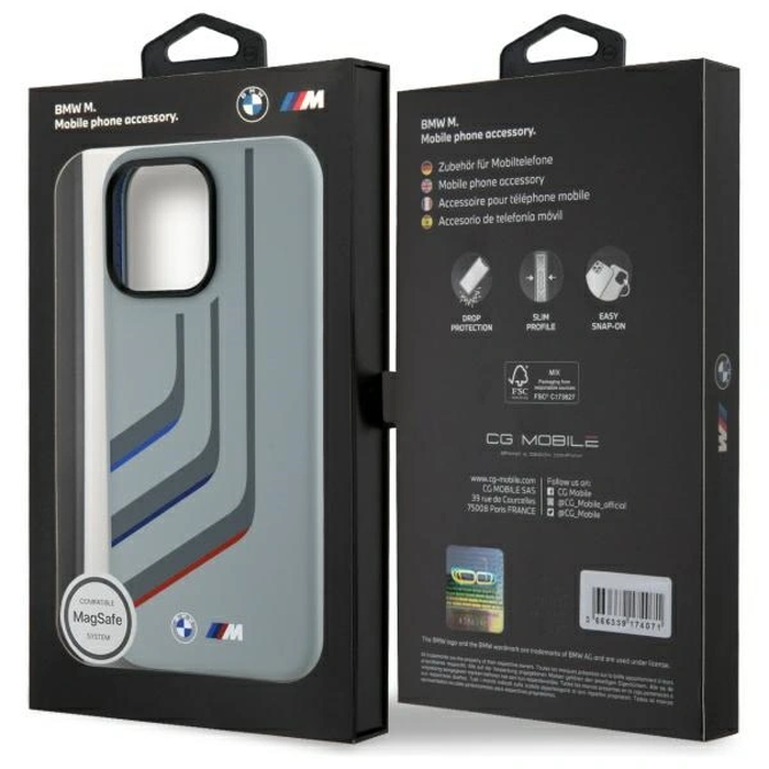 BMW BMHMP16X23SLIG Apple iPhone 16 Pro Max hardcase Silicone Turning Lines MagSafe grey