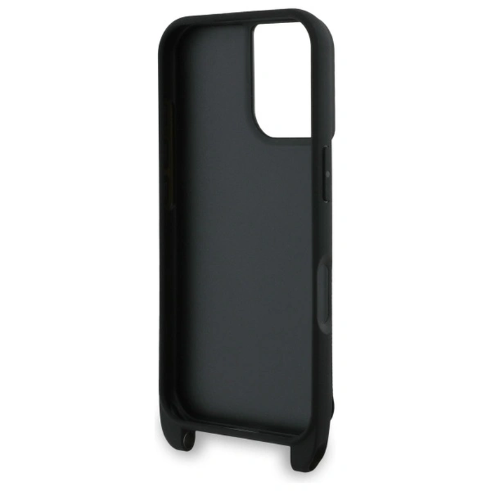 Karl Lagerfeld KLHCP16SSAKCPBK Apple iPhone 16 hardcase Saffiano Karl&Choupette Metal Pin CBDY Strap black