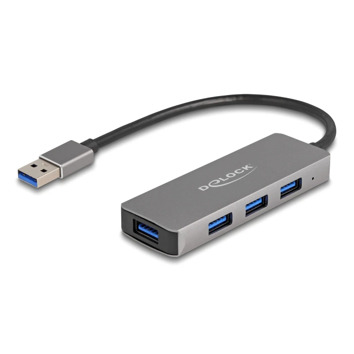 USB Hub Delock 63171, 4x USB 3.2 Gen 1 θύρες, 5Gbps, γκρι