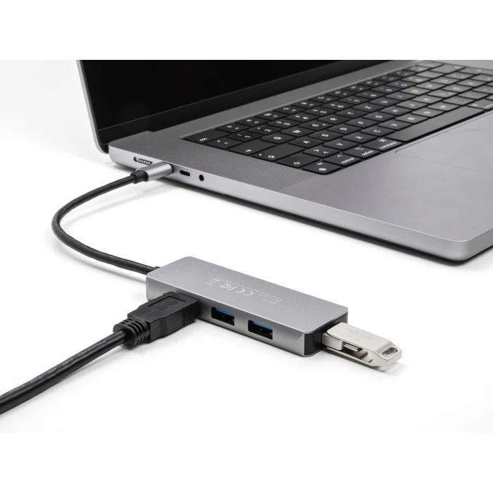 USB Hub Delock Type-C 63173, 4x USB 3.2 Gen 1 θύρες, 5Gbps, γκρι