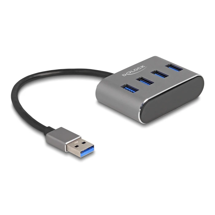 USB Hub Delock 63190, 4x USB 3.2 Gen 1 θύρες, 5Gbps, γκρι