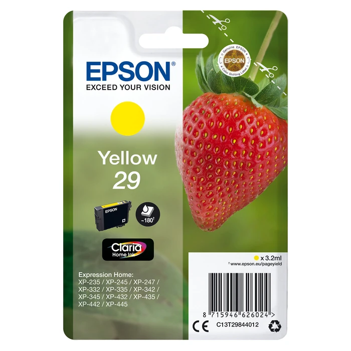 Γνήσιο Μελάνι Epson 29 C13T29844012 Yellow up to 180 pages