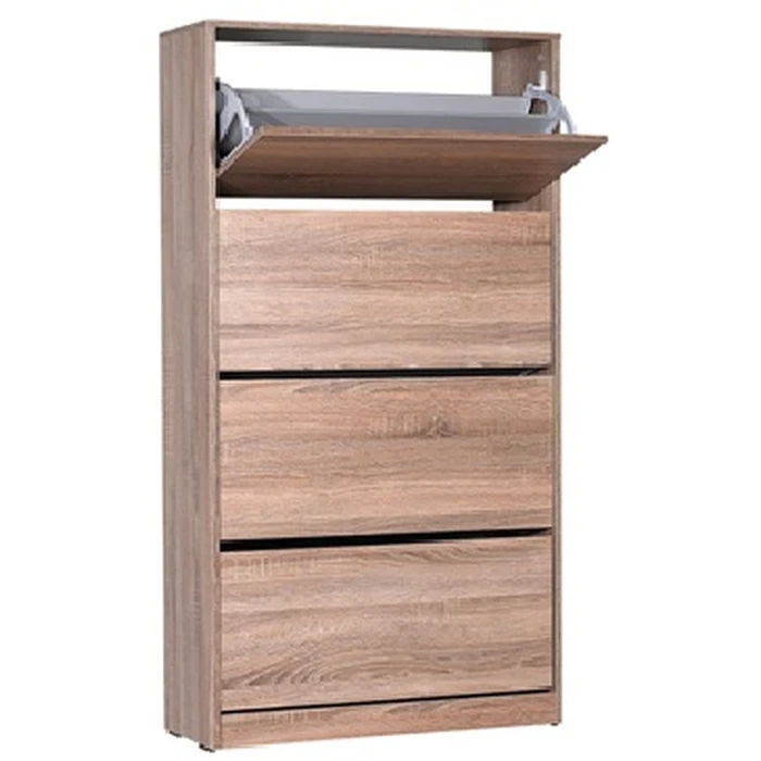 Velco Latte Luxury Shoe Cabinet, 4 Doors, Optional Ventilated Back, 73x26x157 cm (Latte)