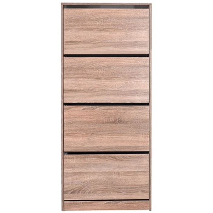 Velco Latte Luxury Shoe Cabinet, 4 Doors, Optional Ventilated Back, 73x26x157 cm (Latte)