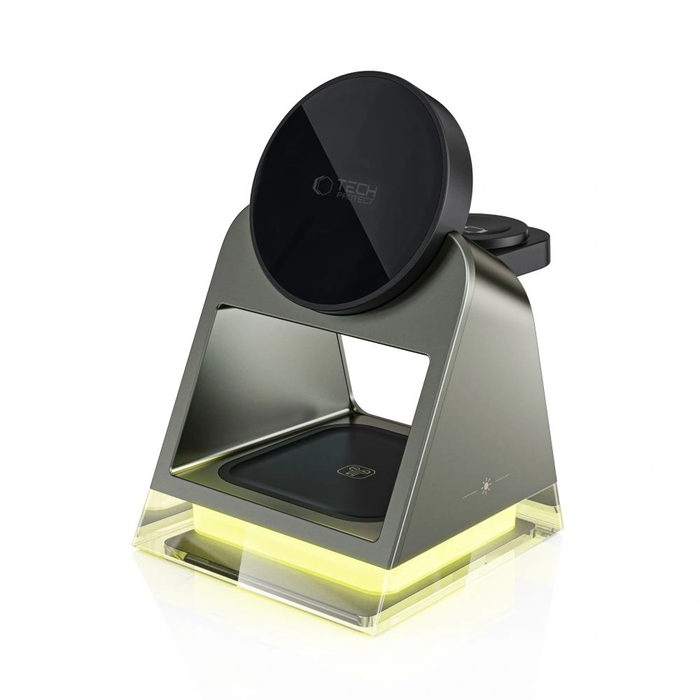 Tech-Protect QI15W-A43 3in1 Magnetic MagSafe Wireless Charger Black