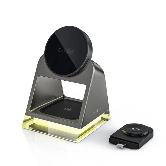 Tech-Protect QI15W-A43 3in1 Magnetic MagSafe Wireless Charger Black