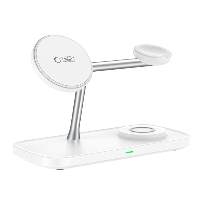 Tech-Protect QI15W-A45 3in1 Magnetic MagSafe Wireless Charger White