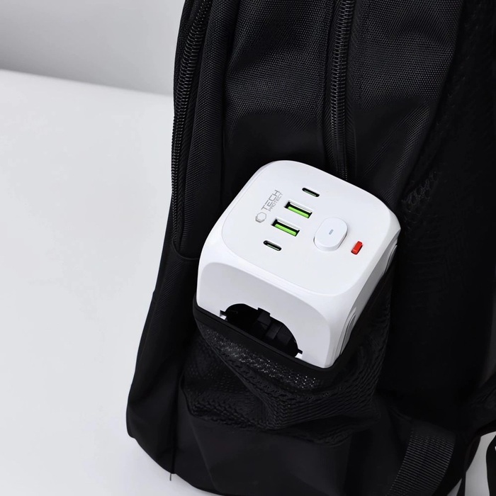 Tech-Protect PCL3X4 Power Socket 2xUSB-A, 2xUSB-C, 3xAC White