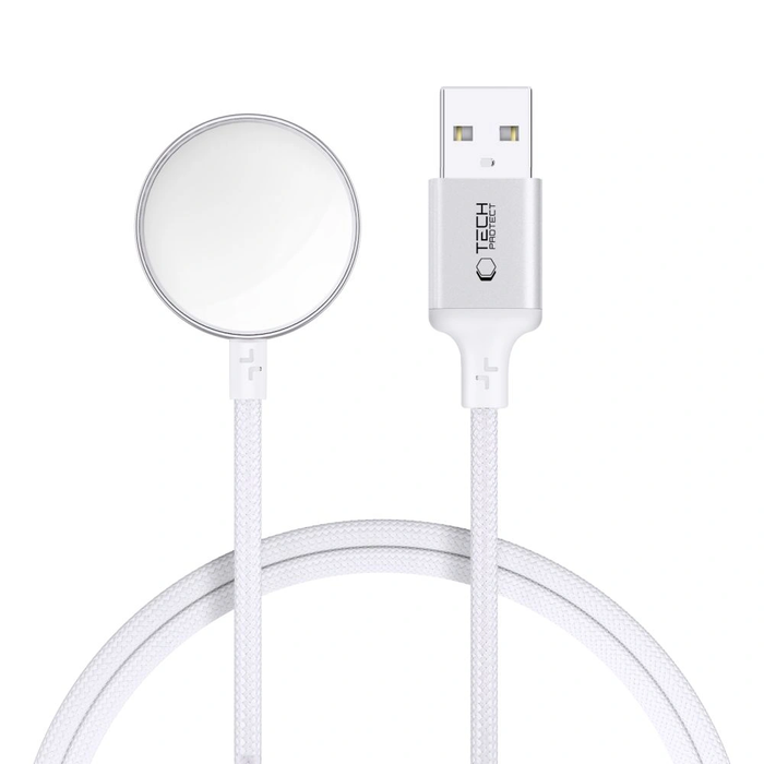 Tech-Protect MC02 Ultraboost Magnetic Charger USB-A Cable 100cm Apple Watch White