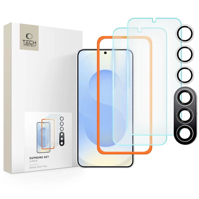 Tech-Protect Supreme Set Samsung Galaxy S25+ Plus Clear [3 PACK]