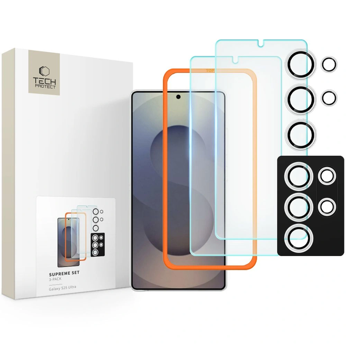 Tech-Protect Supreme Set Samsung Galaxy S25 Ultra Clear [3 PACK]