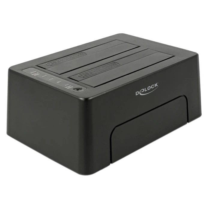 Docking Station HDD Delock 63957, clone function, 2x HDD/SSD, 6Gb/s, μαύρο