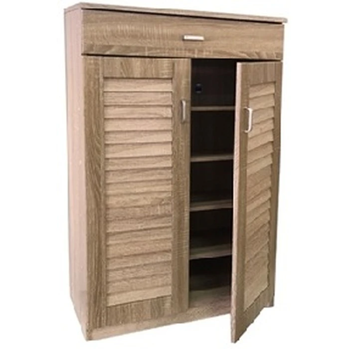 Velco Pro Systems Shoe Cabinet with Two Doors, Drawer & 5 Storage Shelves 68x32x98 cm (Maple)