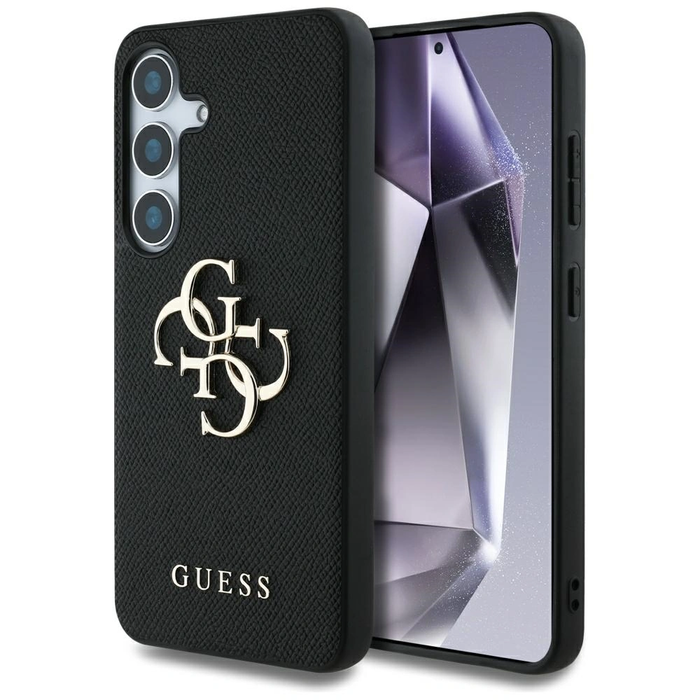 Guess Grained Big 4G Logo Small Classic Logo Samsung Galaxy S25 black