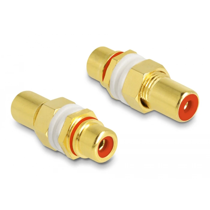 Αντάπτορας RCA Delock Ήχου 64142, με Κόκκινο Δακτύλιο, Χρυσός