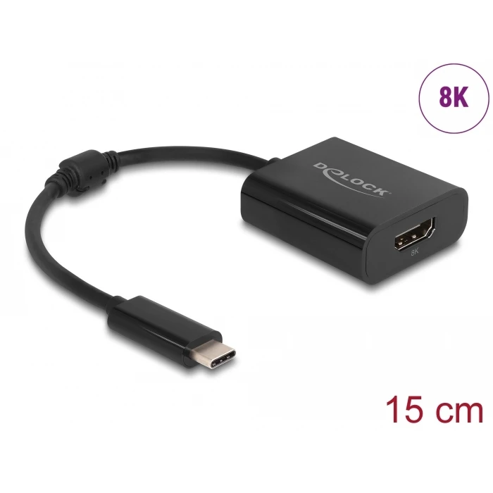 Αντάπτορας USB Delock Type-C σε HDMI 64175, 8K/30Hz, HDR, μαύρος
